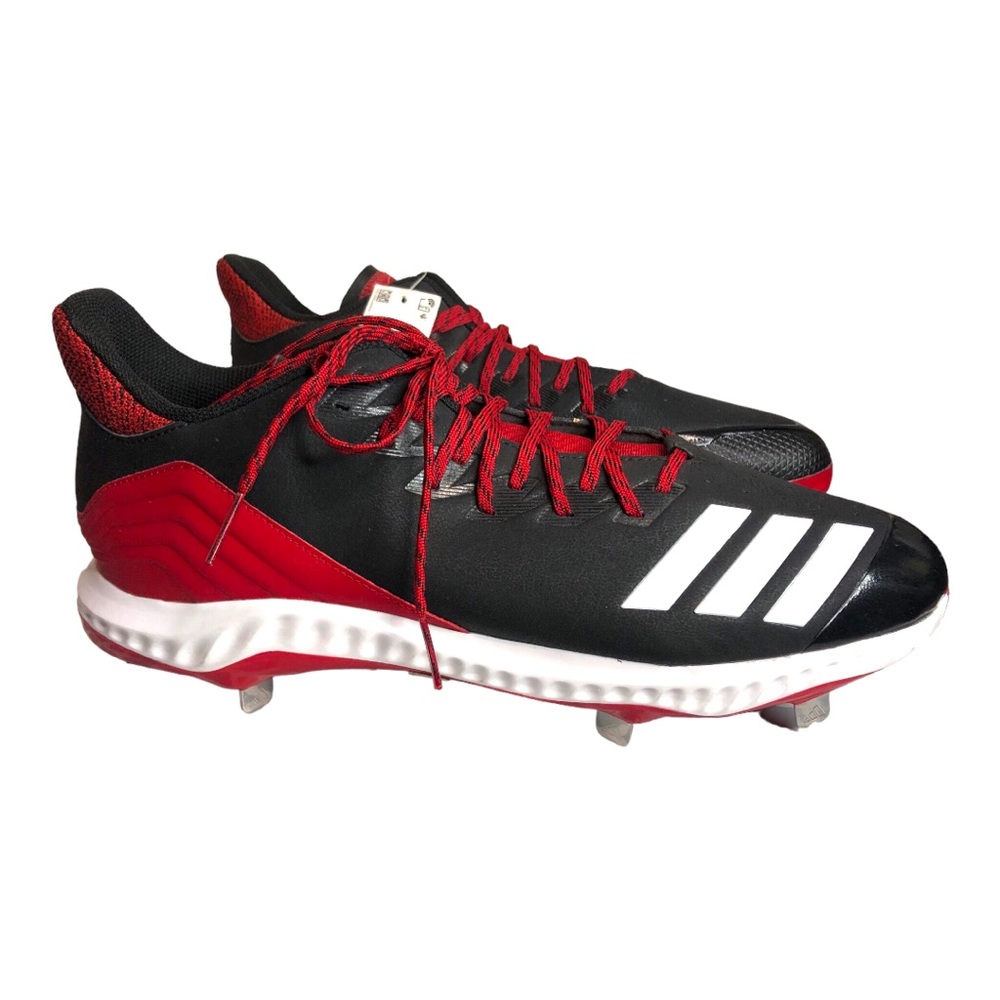 Adidas Mens Size 15 Icon Bounce Medal Baseball Cleats Shoes  Black Red NWT Sport